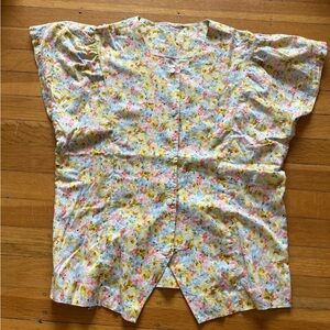 Handmade cap sleeve floral coastal cowgirl blouse top shirt S M boho girly sweet